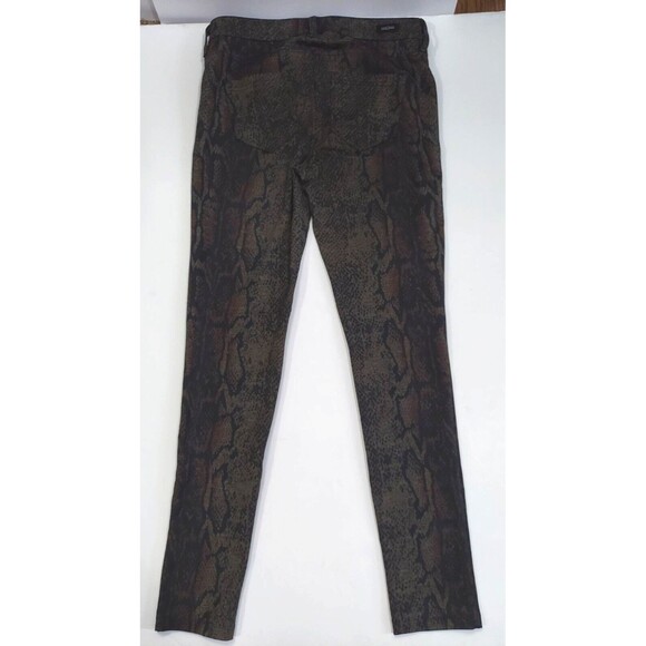 Snake Skin Pattern Slim Fit Pants Trousers Skinny Green & Black Women's Size 4 - Picture 1 of 5